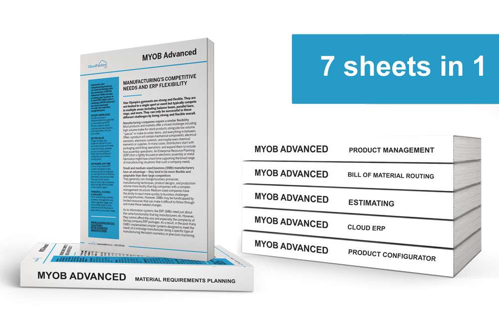 MYOB Acumatica Manufacturing Fact Sheets