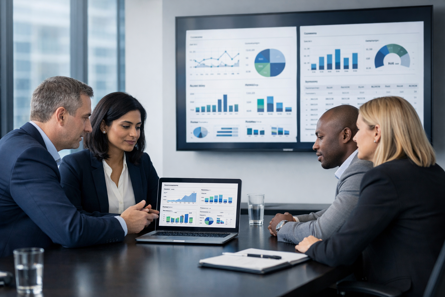 Consultants Reviewing Business Data in Modern Office-1
