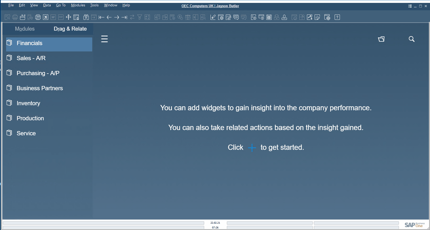 drag-and-relate-tab-of-main-menu-sap-b1