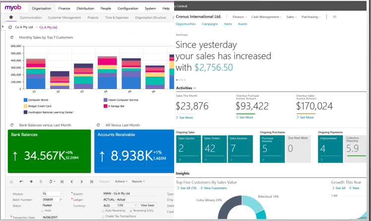 Dynamics 365 BC vs MYOB Advanced