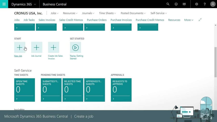Create a Job in Microsoft Business Central