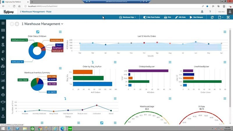 Infios Warehouse Edge Dashboard