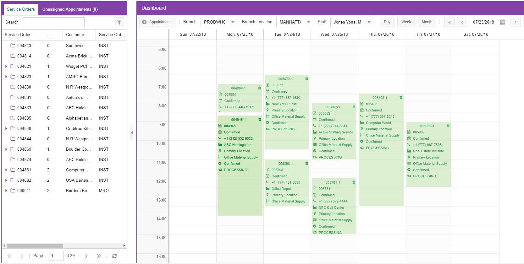 MYOB Advanced Field Service Scheduling