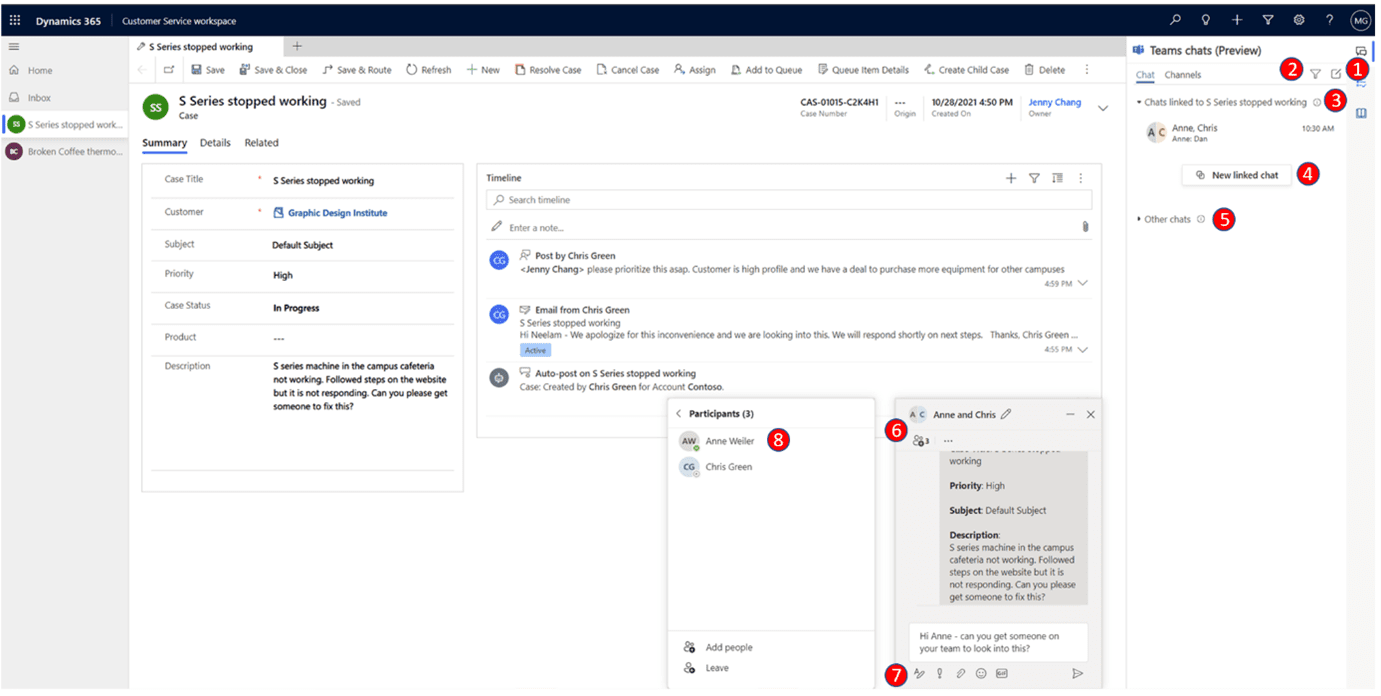 Microsoft Dynamics 365 Customer Service Teams Integration