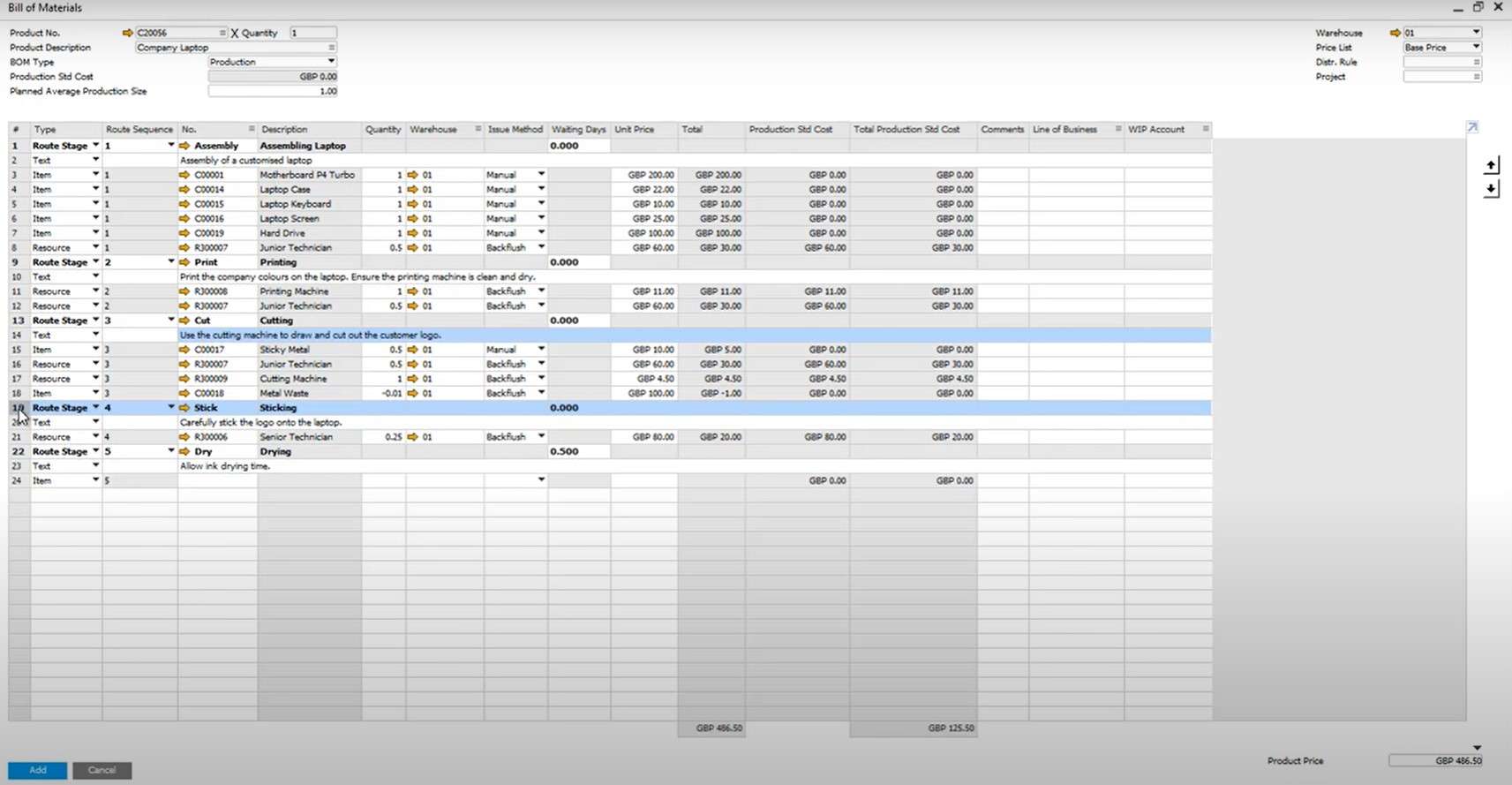 SAP-Business-One-BOM