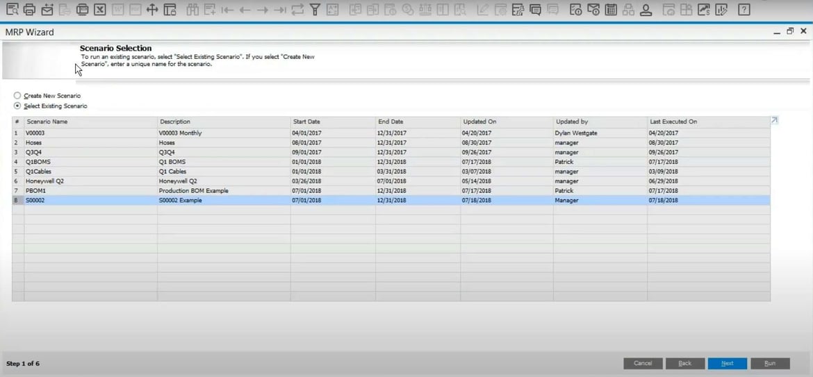 sap business one mrp run