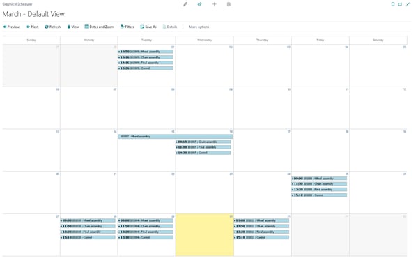 Dynamics 365 Business Central Graphical Scheduling4
