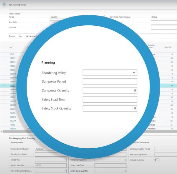 Dynamics 365 Business Central Item Planning Reorder Policy