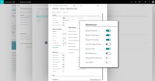 Dynamics Business Central Warehouse Configuration