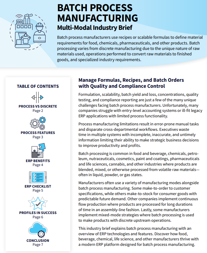 Bathc Process vs Discreet Manufacturing