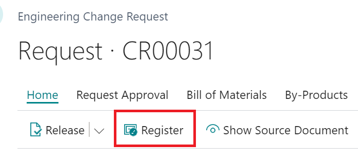 Engineering Change Register Business Central Manufacturing