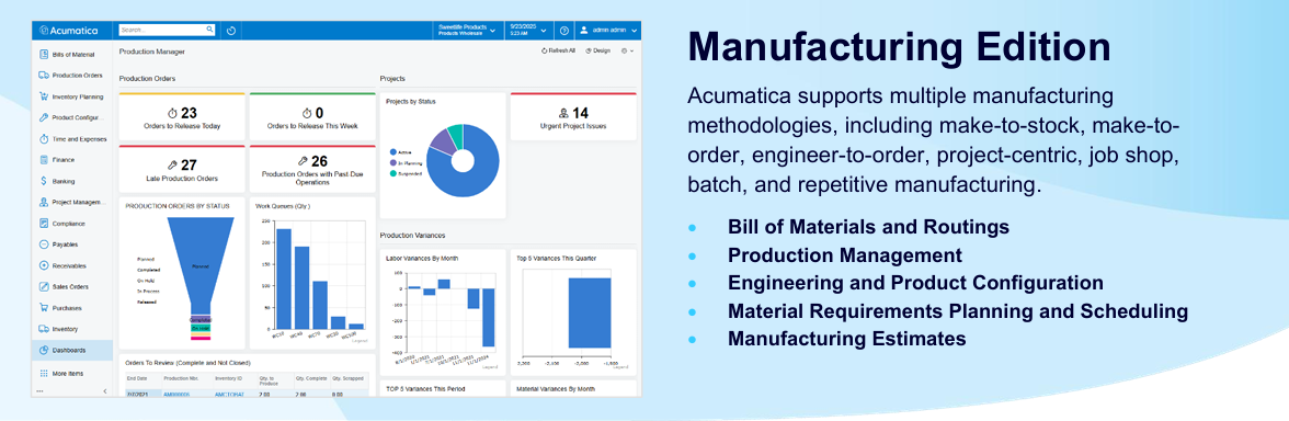 MYOB Acumatica Manufacturing