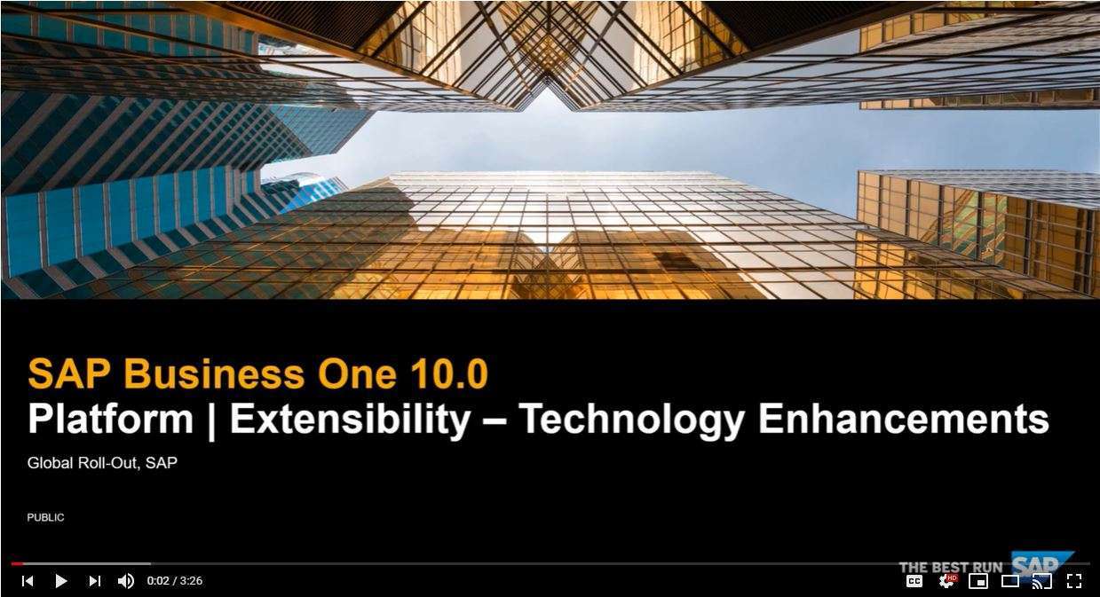 SAP Business One V10 - tECHNOLOGY eNHANCEMENTS