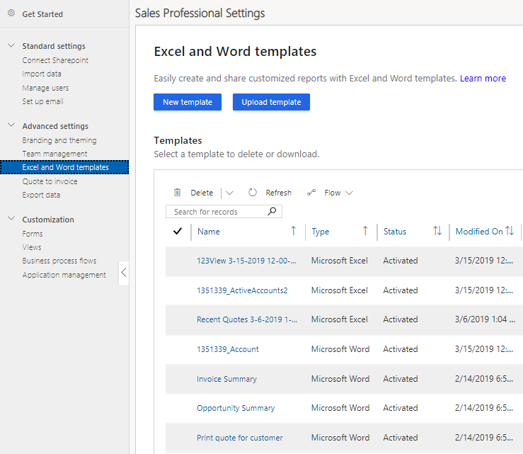 Dynamics 365 Sales Document Templates