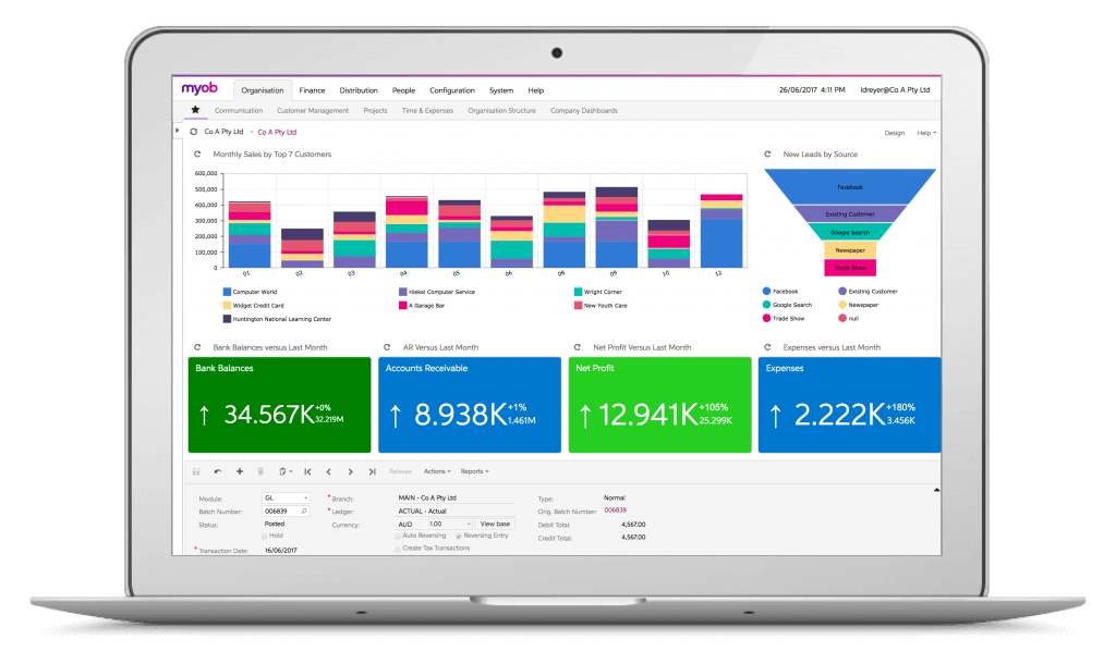 MYOB Advanced CRM Funnel