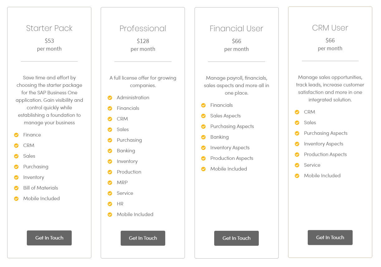 sap business one price sap business one price